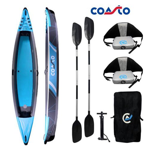 COASTO RUSSEL Kajak 2 Personen Kanu Paddelboot 2P aufblasbar 430cm
