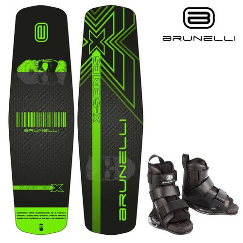 Brunelli Wood Flex Pro Cable Park Wakeboard SET 145cm Bindung L/XL Grind-Base