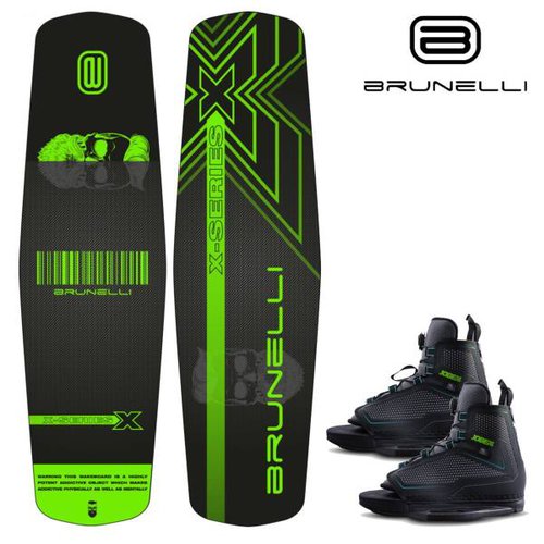 Brunelli Wood Flex Pro Cablepark Wakeboard SET 145cm Jobe Maze Bindung Grindbase