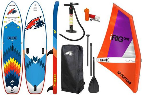 F2 GLIDE Windsurf 10,8" iSUP Board Stand Up Paddle Surfboard iRIG M Segel SET