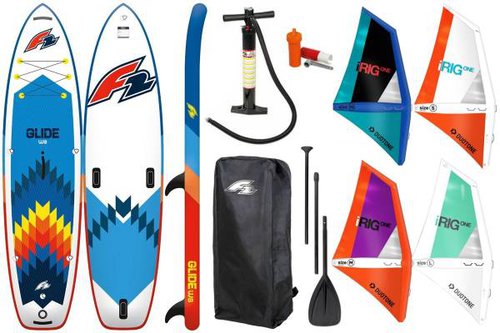 F2 GLIDE Windsurf 10,8" iSUP Board Stand Up Paddle aufblasbares iRIG Segel SET