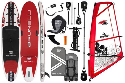 Brunelli 10.8 Woven Windsurf Board Segel iSUP Stand Up Paddle Checker 4,5qm Rigg