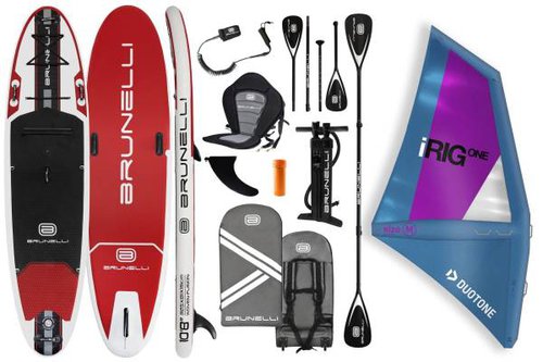 Brunelli 10.8 Windsurf iSUP Board aufblasbar Stand Up Paddle iRIG M Segel SET