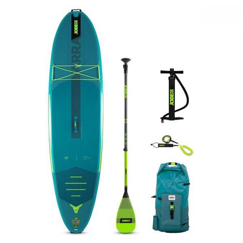 Jobe YARRA SUP Board 10.6 Package Stand up Paddle mit Fiberglas Paddel Lime