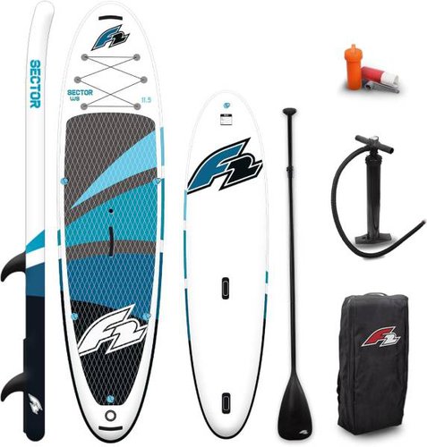 F2 Sector WS 10,5 Windsurf Stand Up Paddle Board iSUP Set Blau Double Layer