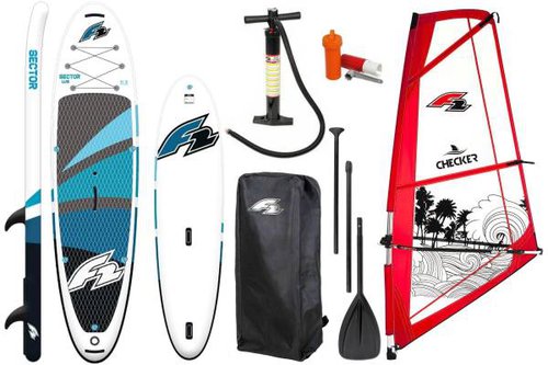 F2 Sector Windsurf 10.5 iSUP Board Stand Up Paddle Surfboard Checker 4,5qm Rigg