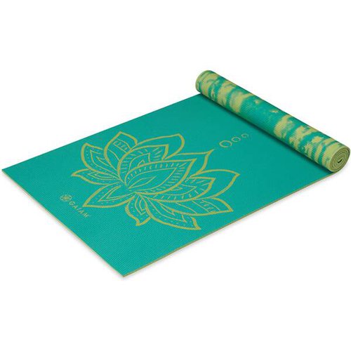 Gaiam Matte TURQUOISE LOTUS YOGAMATTE 6MM PREMIUM REVERSIBLE