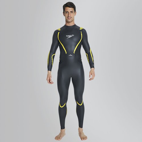 Speedo Triathlon Wettkampf Fullsuit, Schwarz/Gelb - Size: XS