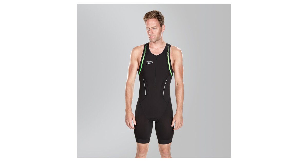 Speedo Triathlon Comp Tri Wear Suit, Schwarz/Grün Size XL