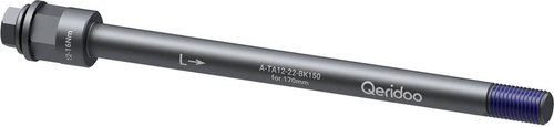 Qeridoo Steckachsadapter M12x1,5 - 170 mm Fahrradanhänger Schwarz Modell 2025