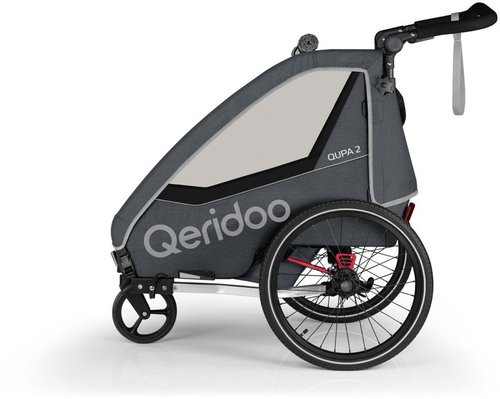 Qeridoo QUPA 2 Fahrradanhänger Grau Modell 2023