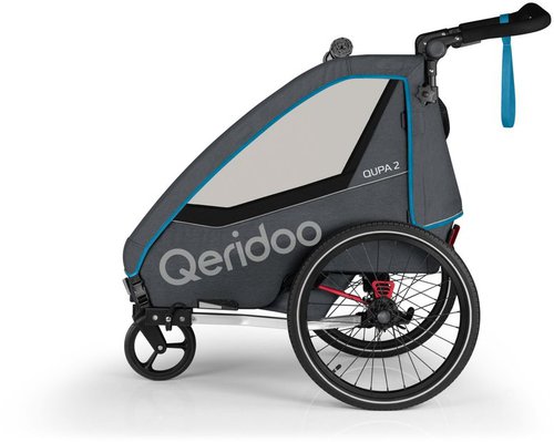 Qeridoo QUPA 2 Fahrradanhänger Blau Modell 2023