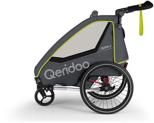 Qeridoo QUPA 2 Fahrradanhänger Grün Modell 2023