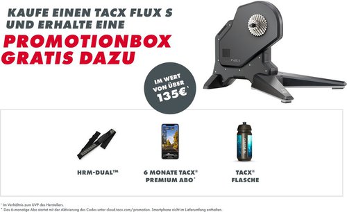 TACX Flux S Promo Bundle Rollentrainer Schwarz Modell 2023