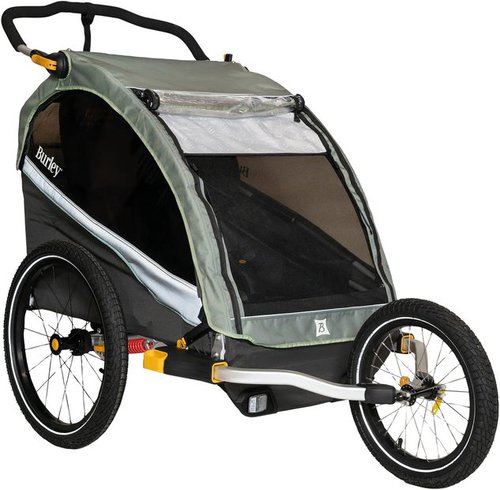 Burley Fahrrad-Kinder-Anhänger D`Lite X Double Fahrradanhänger Grün Modell 2024