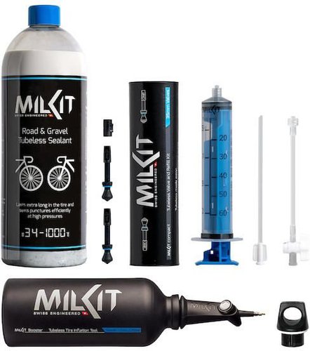 Milkit Tubeless-Bundle Road & Gravel - 55 mm Ventile Schwarz Modell 2024