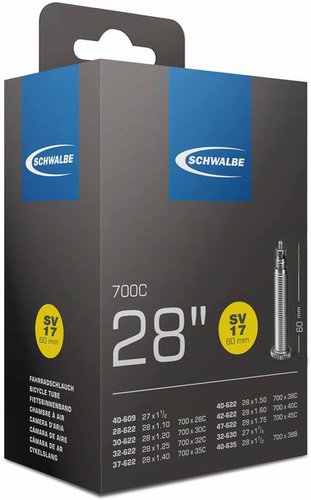 Schwalbe SV17 Schlauch 28 Zoll - 60 mm Schwarz Modell 2023