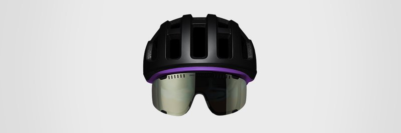 Das Foto zeigt einen POC Helm und eine POC Radsportbrille.