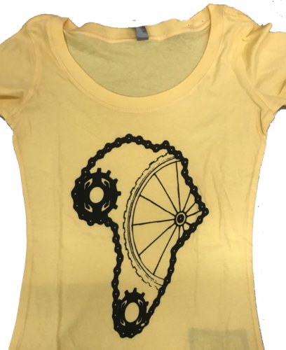 Mike's Bikes Africa T-Shirt Womens - Yellow - Small