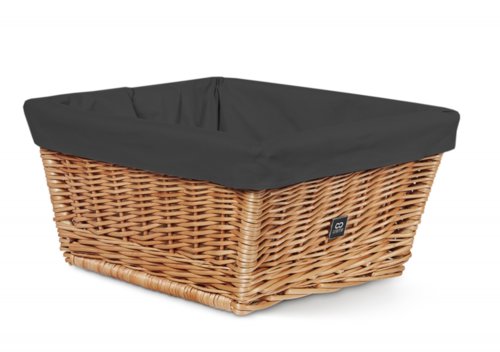 Creme Wicker Rear Racktop Basket - NaturalBlack