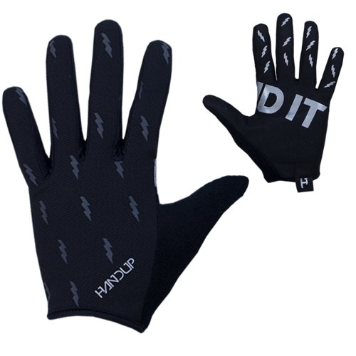 Handup Gloves Blackout Bolts Gloves - Black Grey - X-Small
