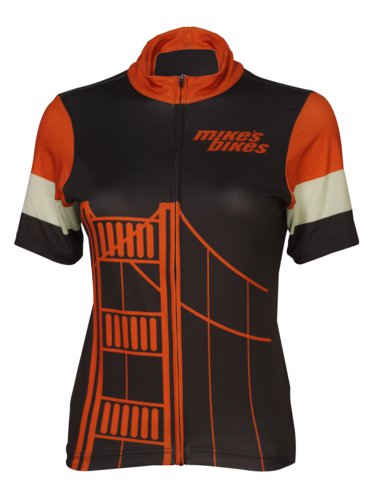 Mike's Bikes Golden Gate Jersey Womens - Charcoal Orange - Small