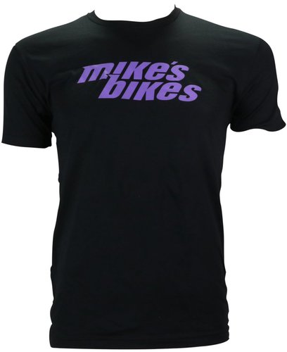 Mike's Bikes T-Shirt - Black  Purple - X-Small