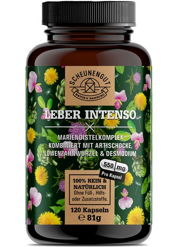 Scheunengut Scheunengut® Leber Intenso -4-fach Komplex- Artischocke, Mariendistel, Löwenzahn & Desmodium I vegan