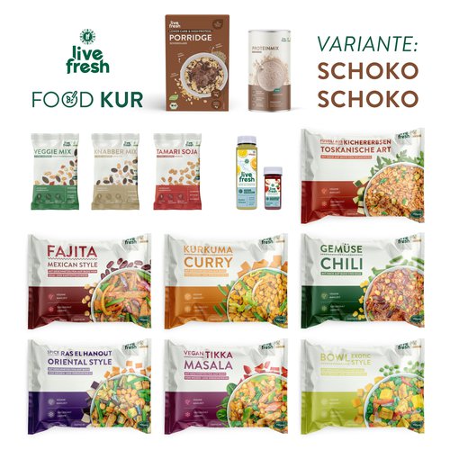 Livefresh Vegane Foodkur 7 Tage - Schoko (inkl. 1,75€ Pfand)